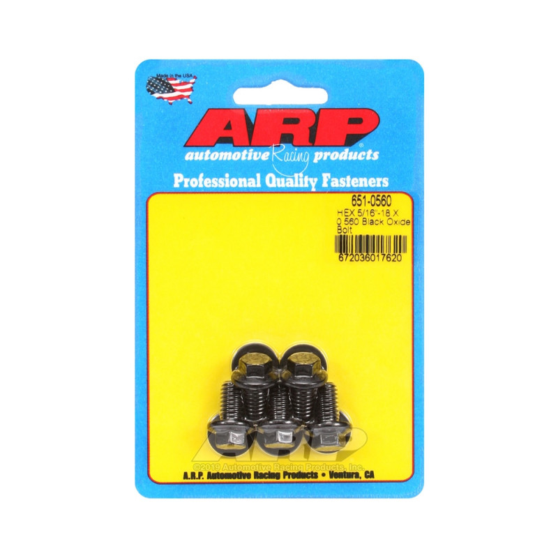 Set de șuruburi și piulițe universale ARP 5/16-18 – Șuruburi hexagonale cu finisaj negru oxidat, x5 - ARP-651-0560 - 651-0560 - 3666618194431